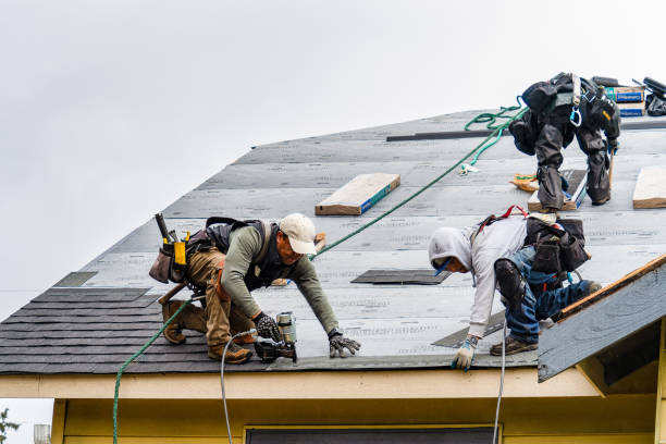 Professional Gutter Installation technician working in Gallipolis, OH